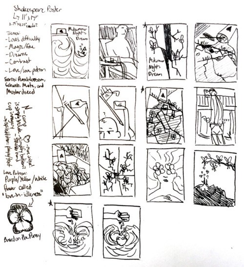 Sketches for Junior Illustration 1 Shakespeare/A Midsummer Night’s Dream poster