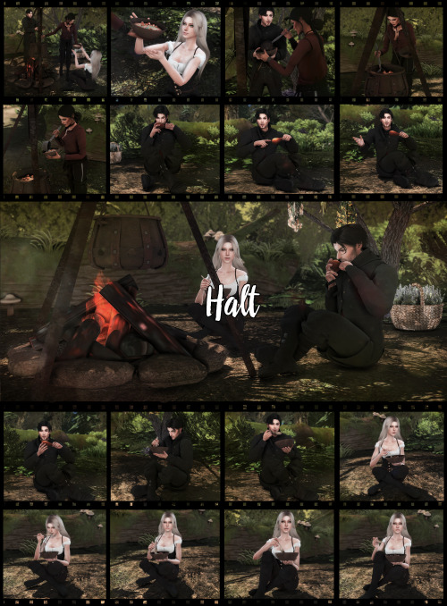 tv-sims:[TV] Halt- A total of 18 poses (1 group of 3 characters, 1 steam room, 7 solo female pos