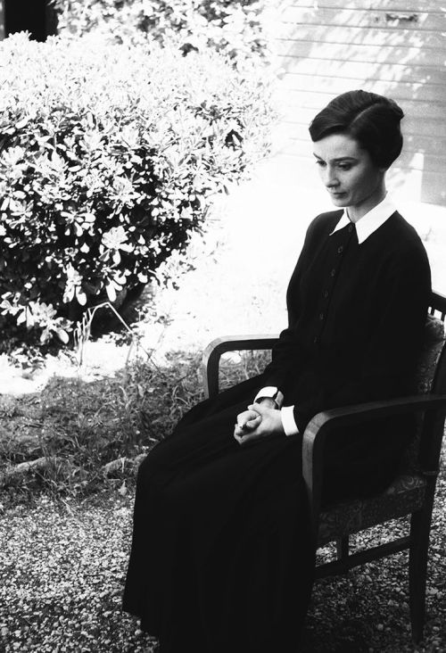 Audrey Hepburn transforms into her character Sister Luke for The Nun’s Story, 1958.