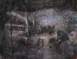 thunderstruck9:Josef Bolf (Czech, b. 1971), Exhibition Grounds, 2012. Oil, acrylic and ink on canvas, 160 x 205 cm.