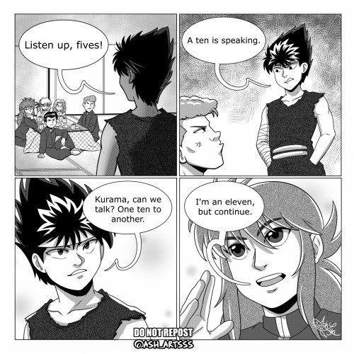 ash-artsss:I’m going to try to post more of my YYH content here. This was a goofy comic I made last 