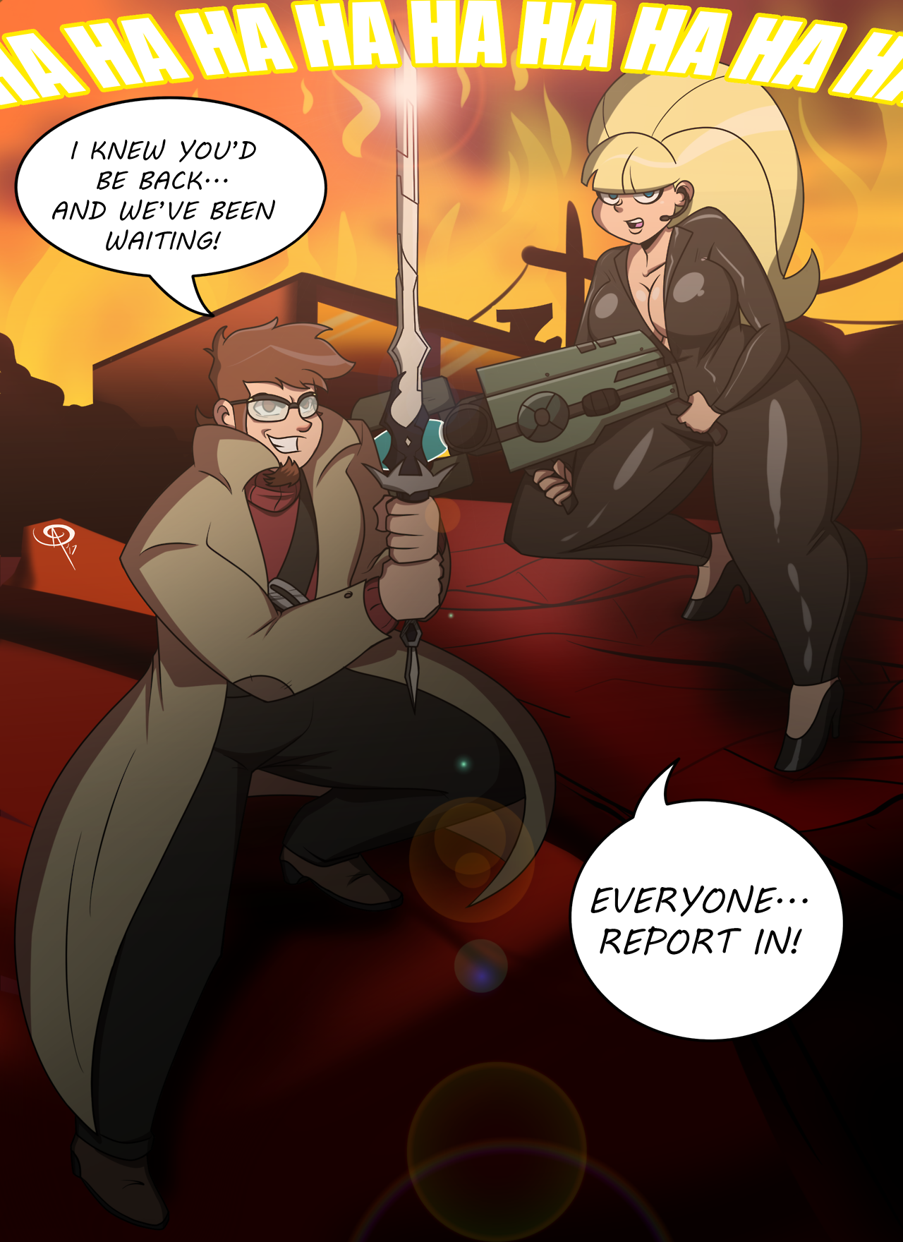 chillguydraws:   Zodiac Duo (December Commission) Commission featuring an action