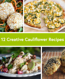 beautifulpicturesofhealthyfood:  12 Creative Cauliflower RecipesCauliflower TotsCauliflower Mac and CheeseEverything Bagel Cauliflower RollsCauliflower Crust Pizza with Zucchini, Corn and Goat Cheese Cauliflower Crust CalzoneCauliflower Alfredo SauceBaked