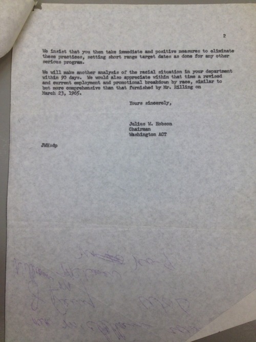 ACT Attempts To End Employment Discrimination At The DC DMV, February 1965.