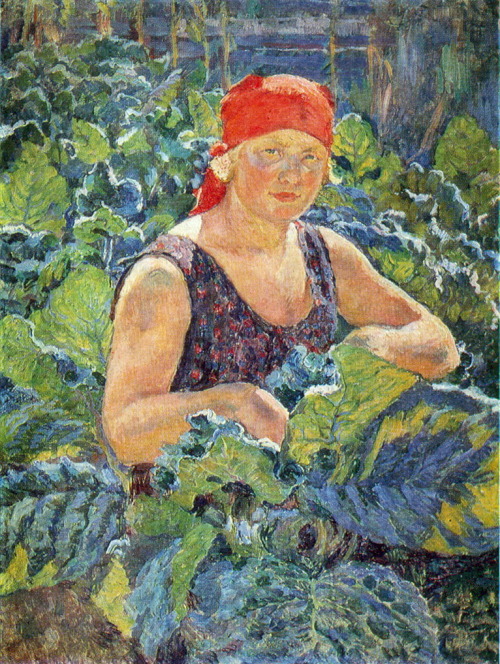 Girl on the tobacco plantations, 1930, Ilya MashkovMedium: oil,canvas