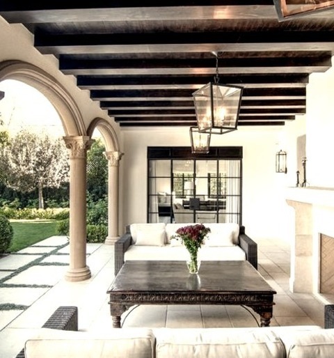Roof Extensions Patio In Los AngelesPatio Fountain - Large Mediterranean Backyard Stone Patio Fountain