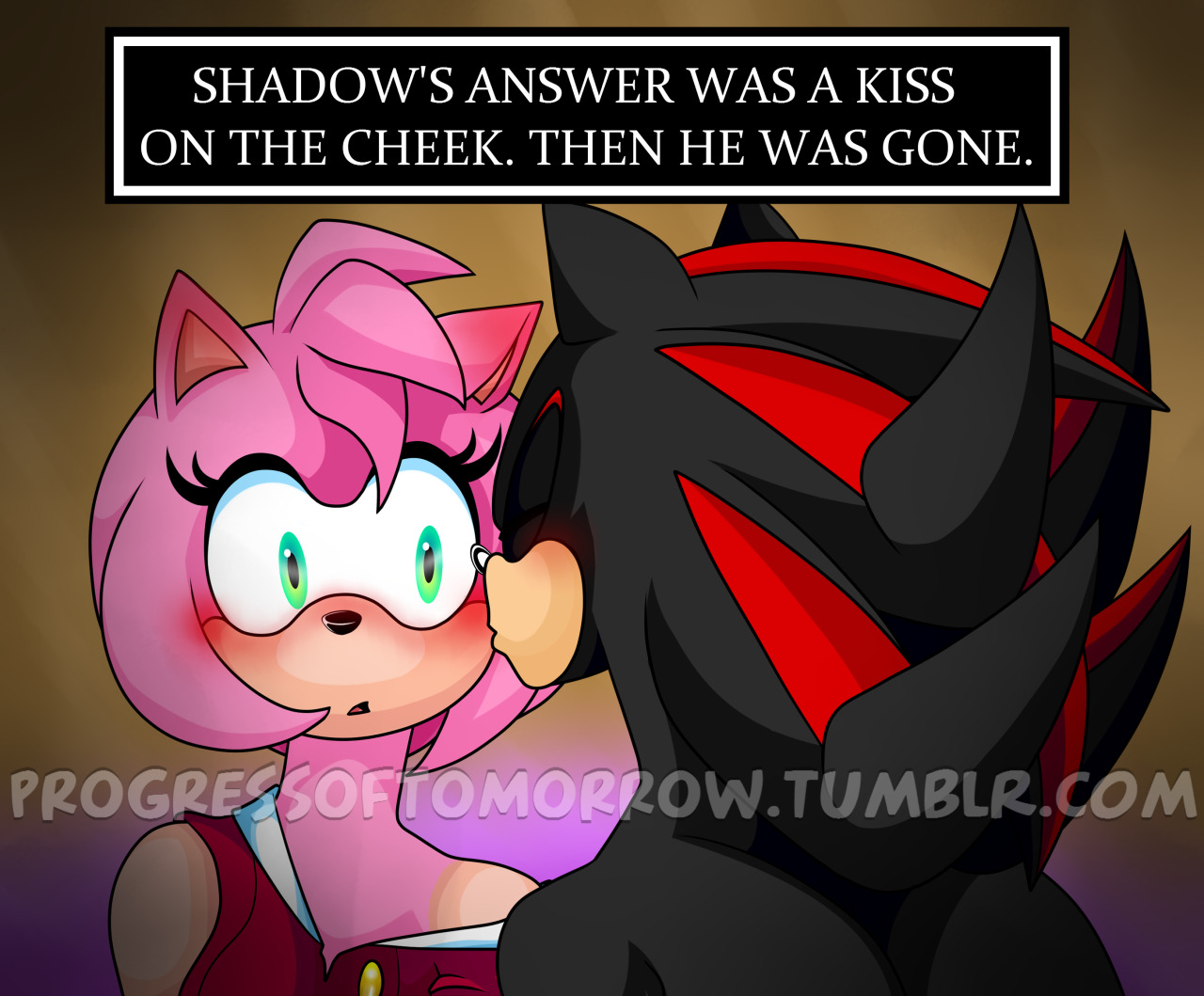 Sonic and Amy's Kiss After the Party by FaunaFox1 -- Fur Affinity