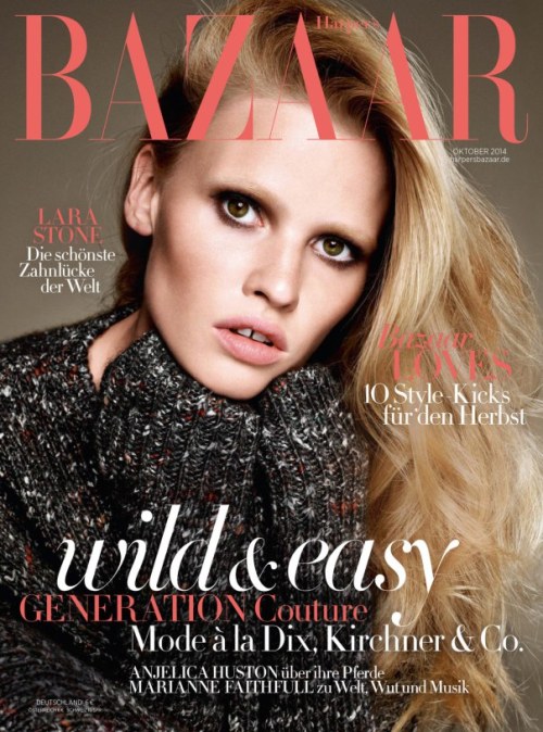 leahcultice:  Lara Stone by Kacper Kasprzyk for Harper’s Bazaar Germany October 2014