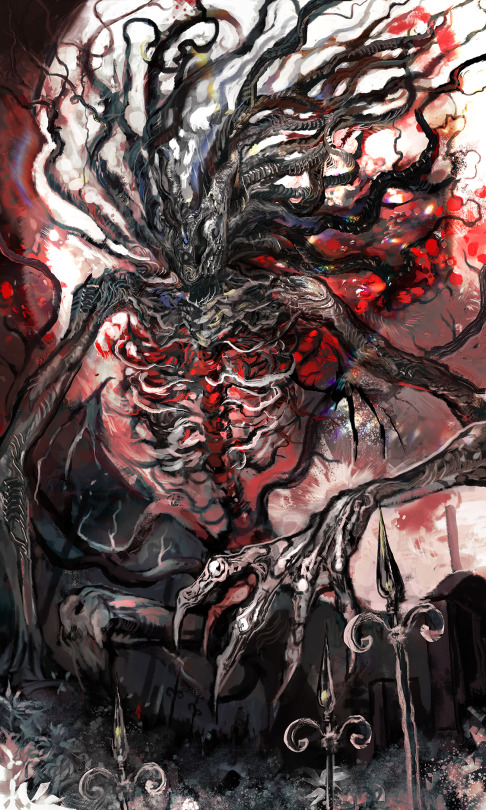 sluglunch:saprophilous:The Moon Presence, Bloodborne commission for @snailhous (Thank you!)