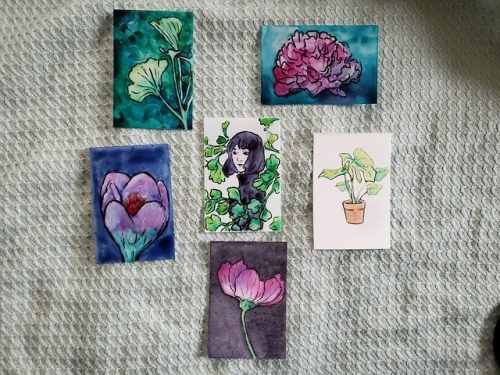 First handful of attempts at the World Watercolor Month challenge.