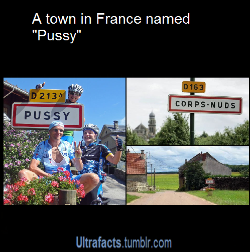 thefabuloussquirrel:  ultrafacts:  10 Cities with the funniest names (Part 1) More