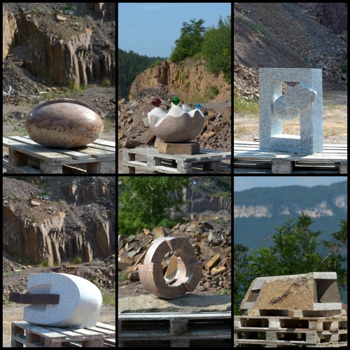 Le Opere realizzate durante il Simposio internazionale di scultura in pietre trentine ad Albiano dal 14 al 19 luglio 2014 