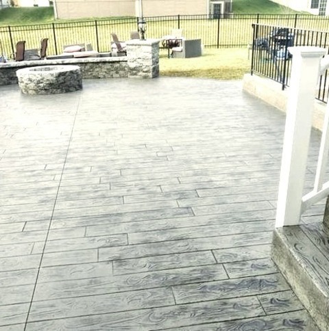 Patio - Modern PatioPatio: Large, Contemporary Backyard Patio Design Idea In Stamped Concrete With A