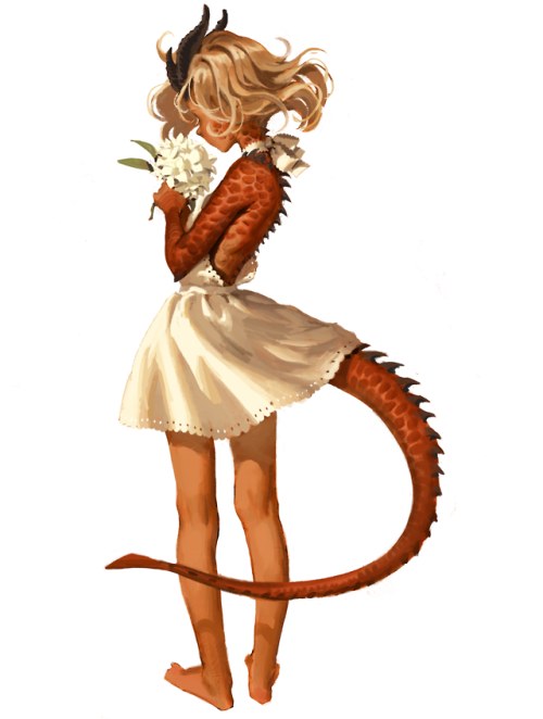 yarroe:Dragon girl &amp; rhododendron