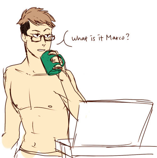 jeanmarco-asanoya:  spoopyspacecaptainjo:  AND THEY BOTH HAD A BUNCH OF GAY SEX!! the end Have some jeanMarco Christmas shenanigans c: I’ll probably draw a bonus picture later and jean looks cool in glasses!  And its 4:30 am and I should probably sleep