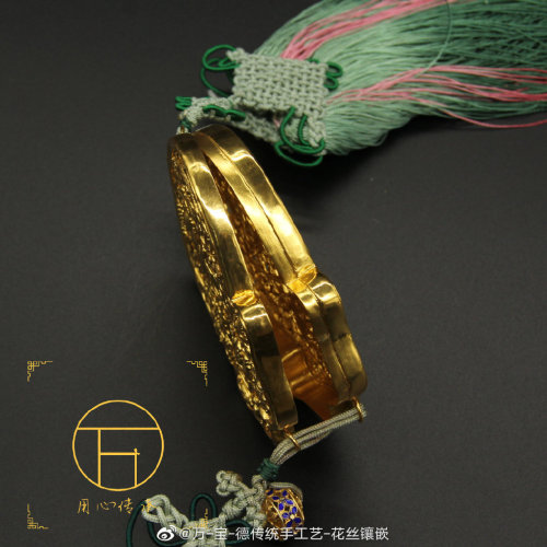 golden mask&hair ornaments&waist ornaments for chinese hanfu by 万宝德传统手工艺花丝镶嵌