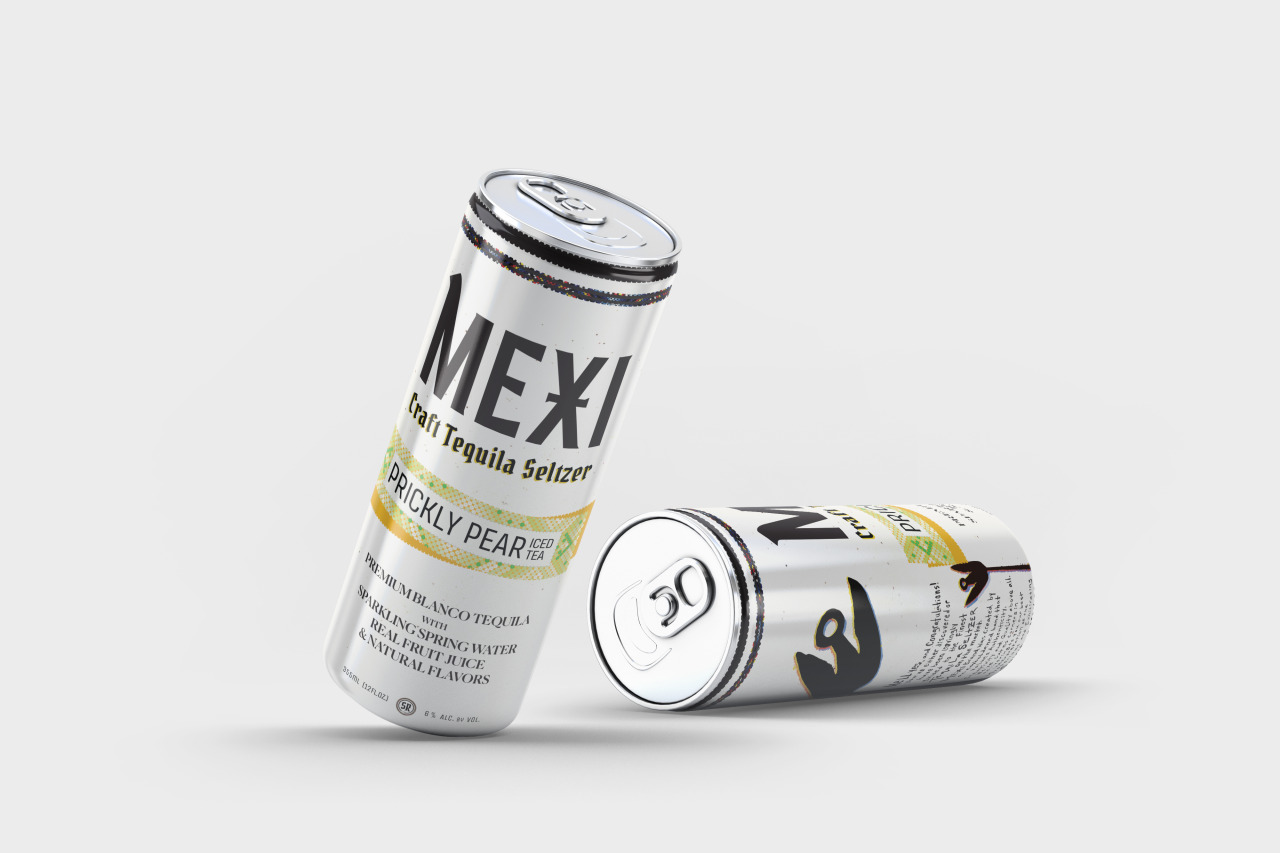 Packaging and label design for MEXI Craft Tequila Seltzer (For ‘Seltzer Revolutions’ © 2021)