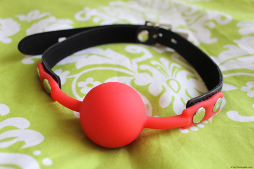 bdsmgeekshop:Red Silicone Ball Gag with Lockable Leather Strap