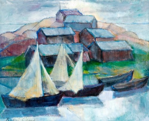 Ragni Cawén (1891 - 1981) - Archipelago Landscape. Oil on canvas.