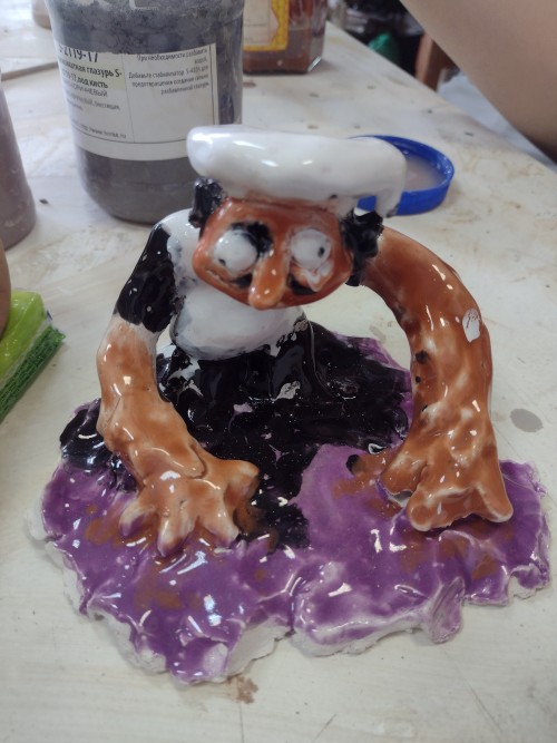 GUUUUUYS, Check Out The Fake Peppino I Made In My Ceramics Class! I'm Proud Of Him Like A Son.