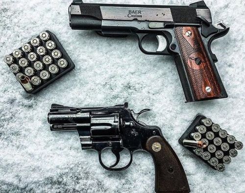 militaryshub: Baer Custom 1911 .45 ACP / .38 SA and Colt Python .357 Magnum