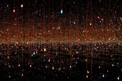 socksatops:  Kusama, Yayoi. Fireflies on the Water. 2002. Whitney Museum of American Art, New York.Mirrors, plexiglass, lights, and water