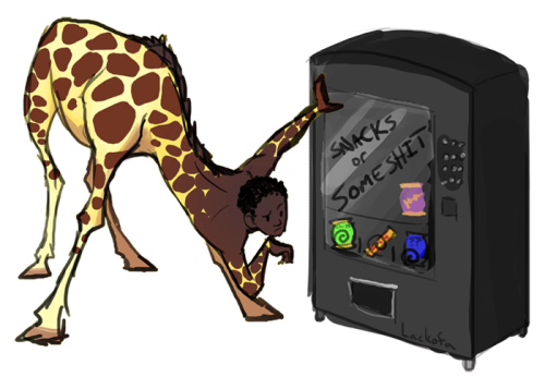 en-shaedn:lackofa:Giraffe-taur drops a quarter: the crappy comic.okay but this is the purpose of the internet. I can look at a cute comic about a giraffe centaur who dropped his quarter trying to get a crappy vending machine snack. In no universe would