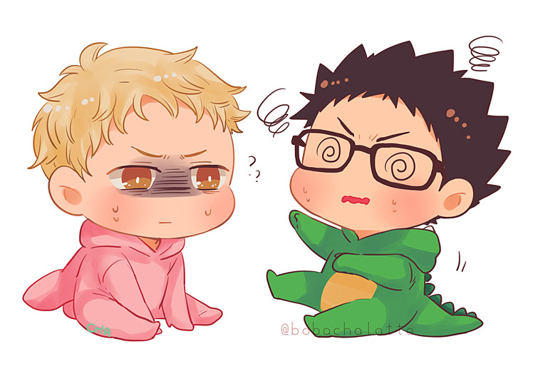 pandamatcha:  Tsukki and Iwa-chan having a play date 