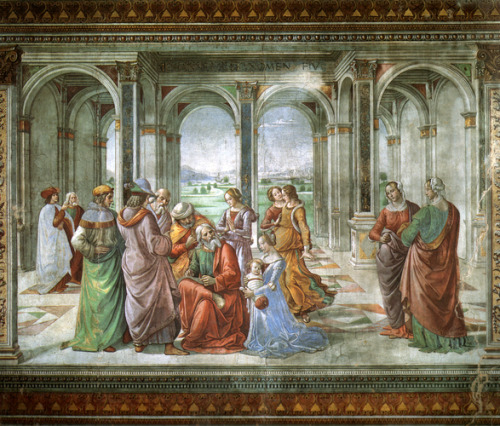 Zacharias Writes Down the Name of His Son, 1490, Domenico GhirlandaioMedium: fresco