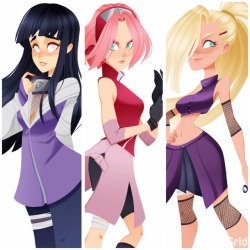 Three Naruto Ladies Part of my 130 Ladies Project! Only Tenten left 