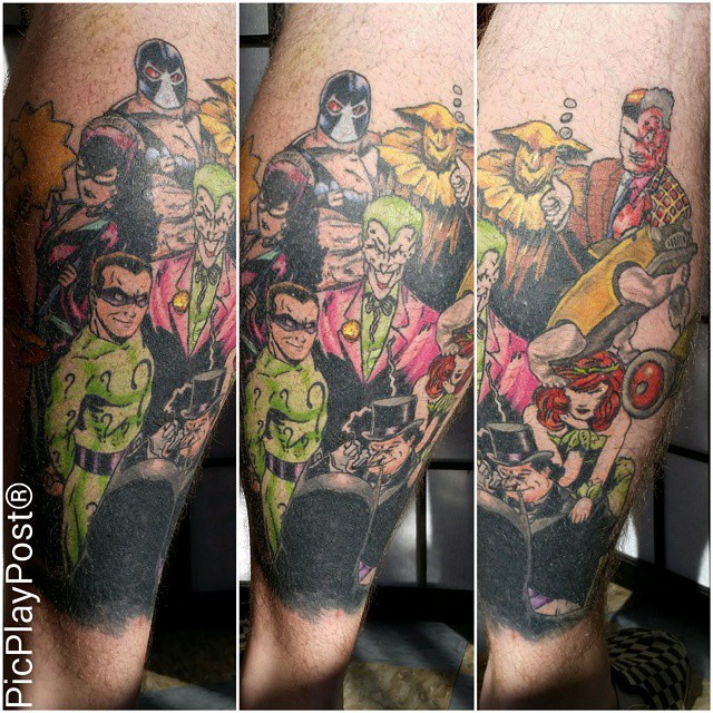 Tattoos By Alan Aldred  Finished up this Batman Villains yesterday morning  before continuing up the arm with more characters  Facebook