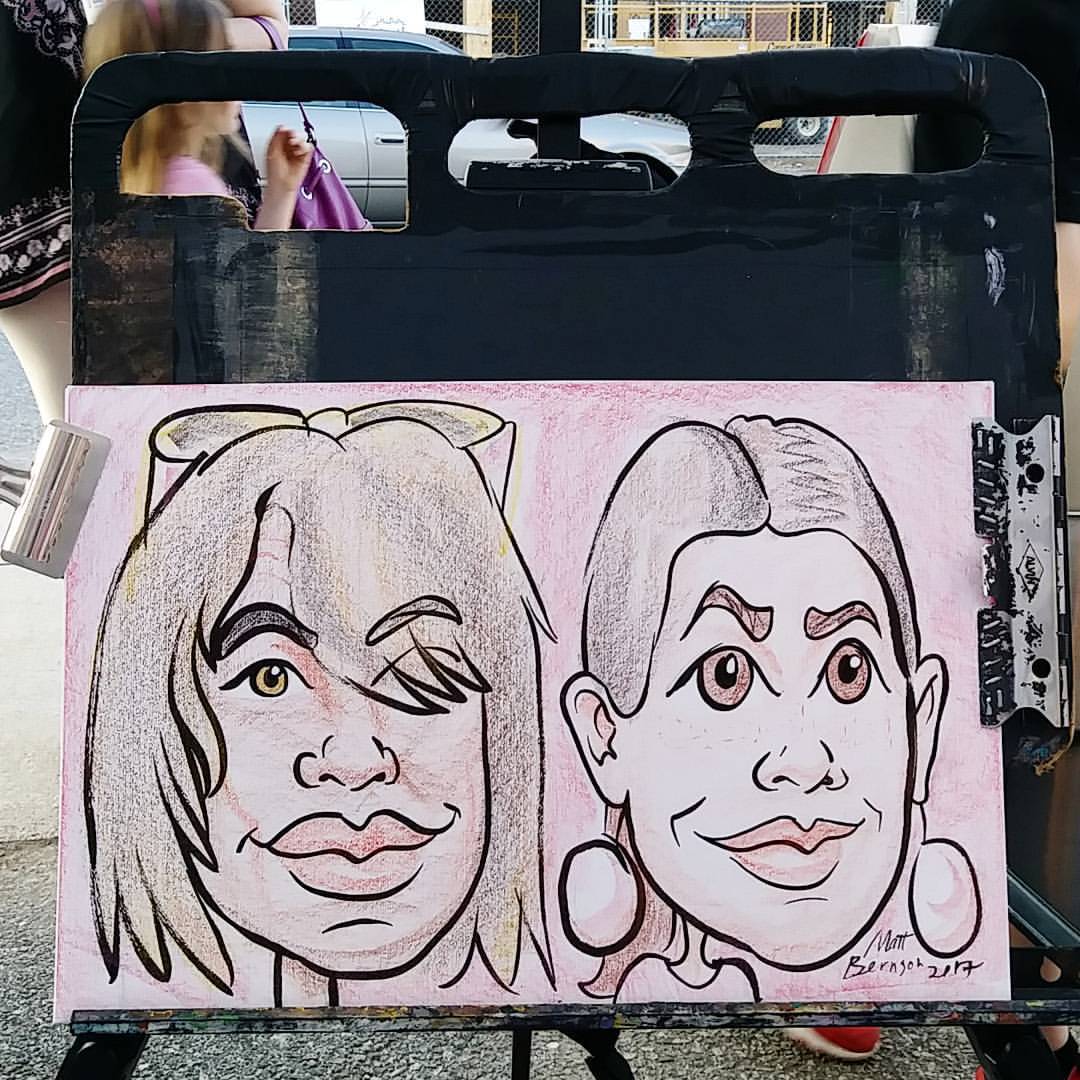 Doing caricatures today at Cosmos Chiropractic for Natick Nights. There are also