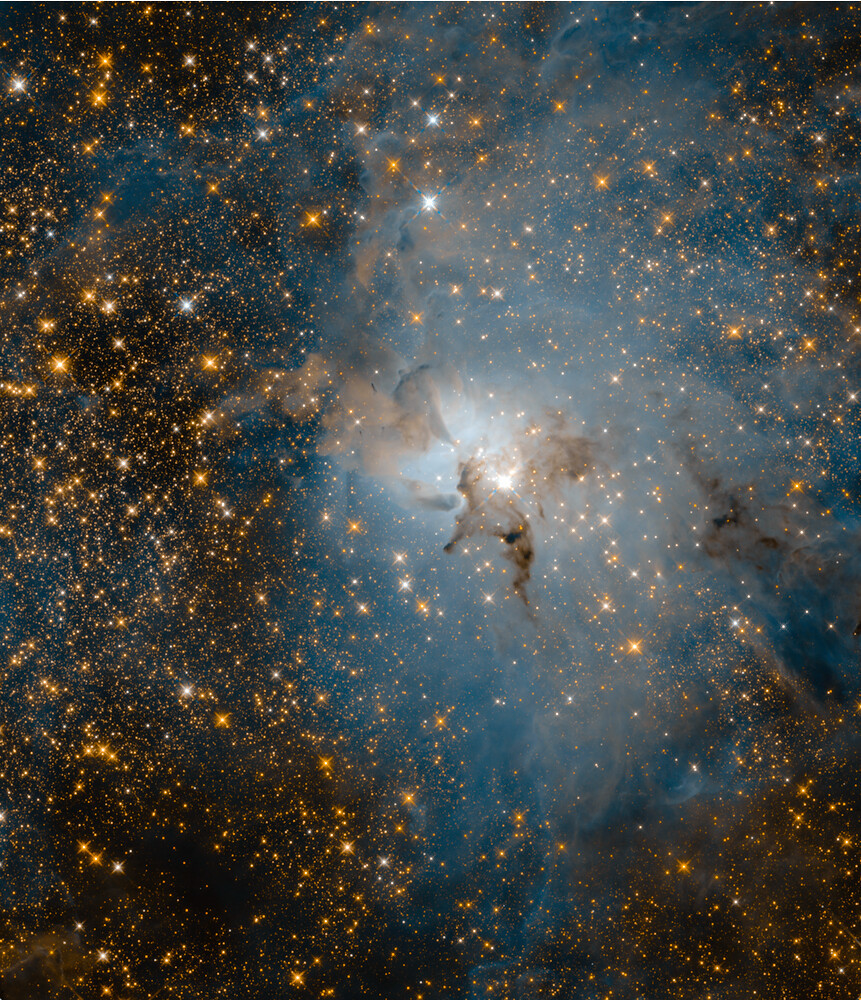 Hubble Anniversary Image Captures Roiling Heart of Vast Stellar Nursery by NASA Hubble
