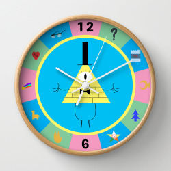 browneyedsage:  The Bill Cipher Wheel wall clock is now available for purchase!Buy it here.Interested in anything else? Then check out my shop for prints, pillows, cell phone cases, and more!