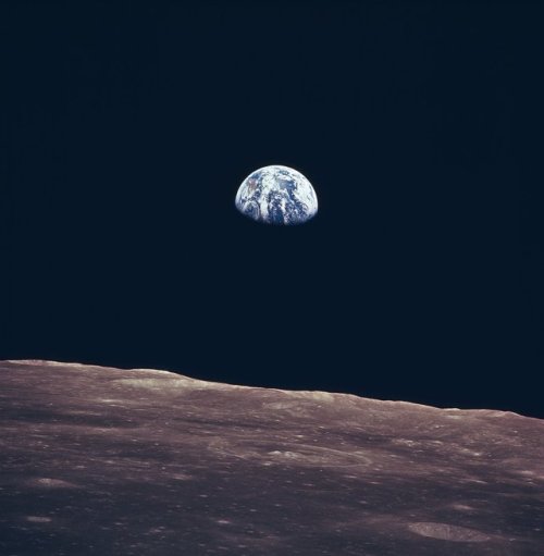 This incredible image of the Earth rise was taken during lunar orbit by the Apollo 11 mission crew i