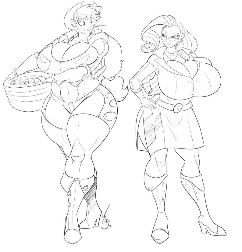 jaehthebird:  A pic of AppleJack and Rarity X3 hope u like o 3 o