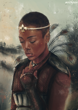 sheep-in-clouds:  The Warrior Princess another oitnb character painting as in a fairy-tale :) 