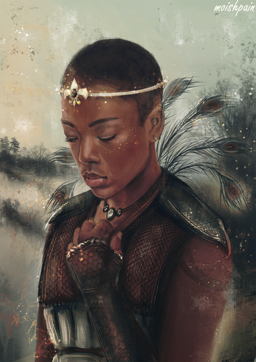 sheep-in-clouds:The Warrior Princess another oitnb character painting as in a fairy-tale :) 