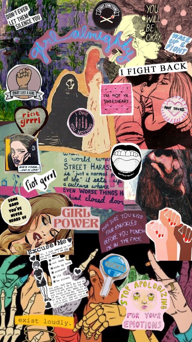 cornflower blue, but so dark — oblivion-art: Riot Grrrl inspired wallpaper  for...