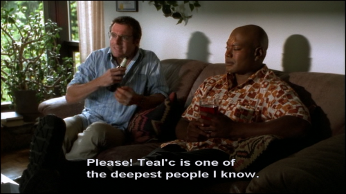 peridotandpopcorn:Is Daniel defending Teal’c’s honour?