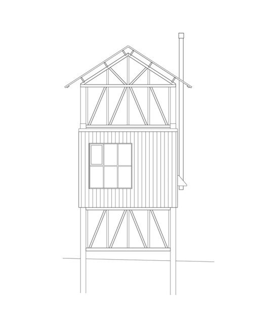 cabinporn: Swedish designer Hanna Michelson conceived this stilted timber cabin overlooking the Åsberget mountains.We es