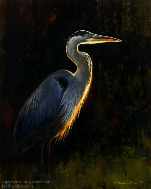  A great blue heron. Inspired by a photo by Chuck Rondeau (used with permission). I donated this pai