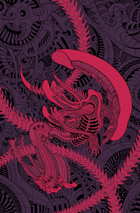 traddmoore: William Gibson’s ALIEN 3 #4 Variant Cover by Tradd Moore