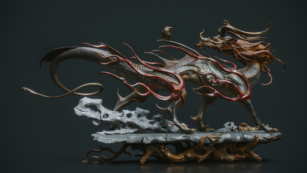 Ravenkult Walking Dragon With Sanzuwu 湖上一回首 青山卷白云 By