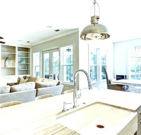Great Room In Jacksonville Open Concept Kitchen - Mid-sized Coastal L-shaped Medium Tone Wood Floor Open