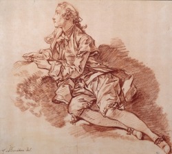 talleyrandsghost:  François Boucher (1703 – 1770) Study of a reclining youth