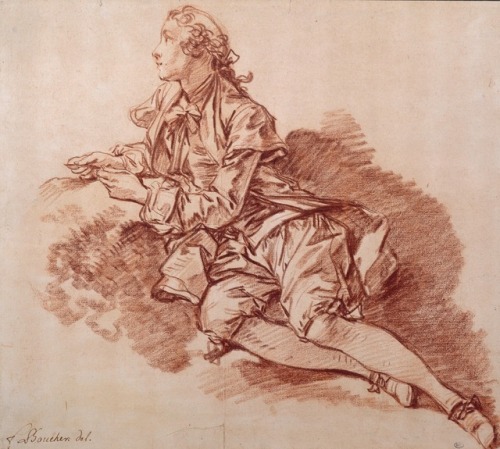 talleyrandsghost:François Boucher (1703 – 1770) Study of a reclining youth