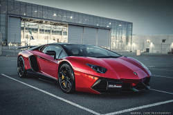 automotivated:  Red Chrome Aventador by Marcel