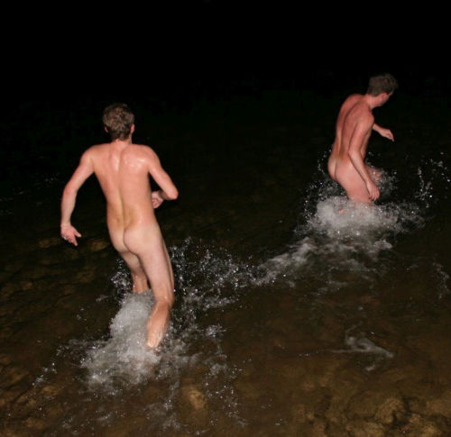 Going for a night swim.