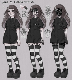 drawkill:  i finally made a new ref of the many phases of my eyeball monster persona.  